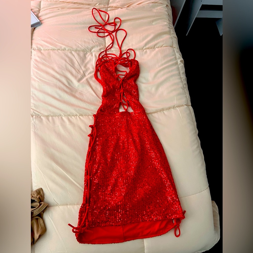 Sparkly red dress